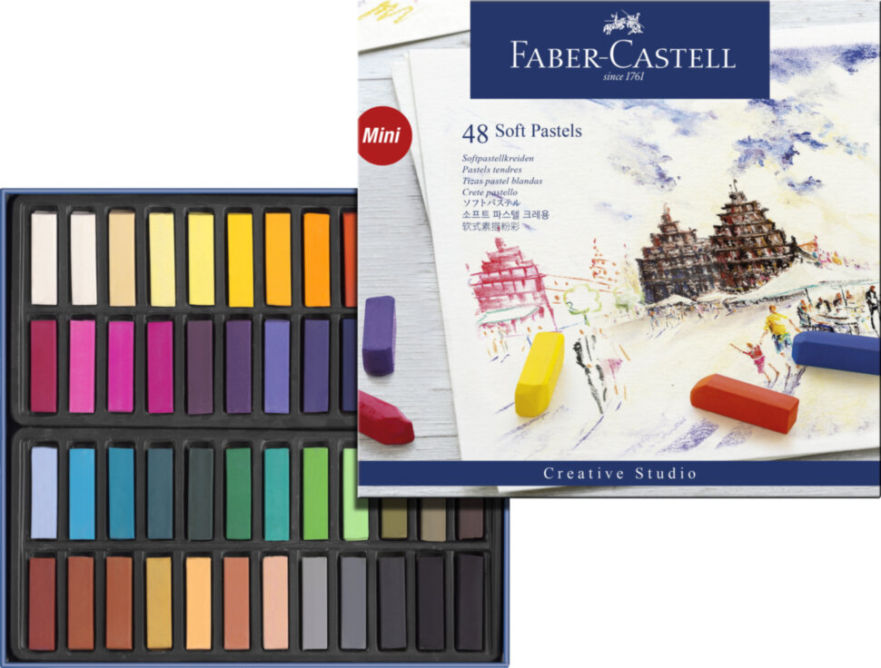 Пастель Faber-Castell "Soft pastels", 48 цв., мини, картон. упак.