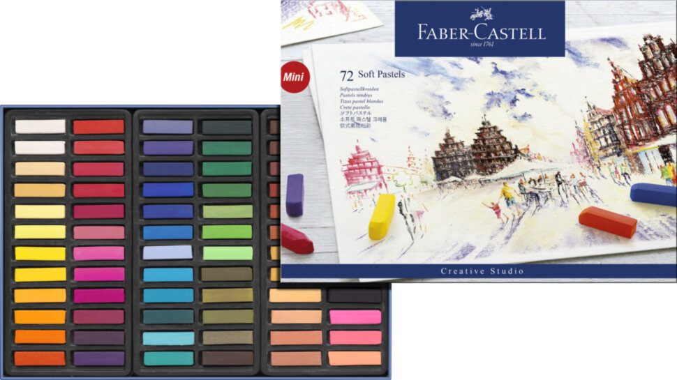 Пастель Faber-Castell "Soft pastels", 72 цв., мини, картон. упак.