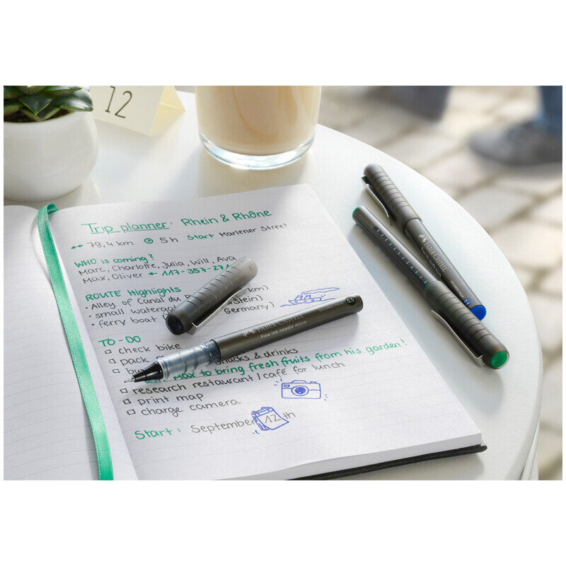 Ручка-роллер Faber-Castell "Free Ink Needle", синяя, 0,5мм, одноразовая