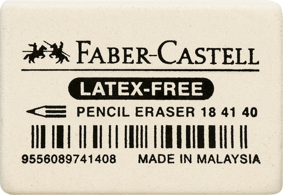 Ластик Faber-Castell "Latex-Free", прямоугольный, синтетический каучук, 37*25*7мм
