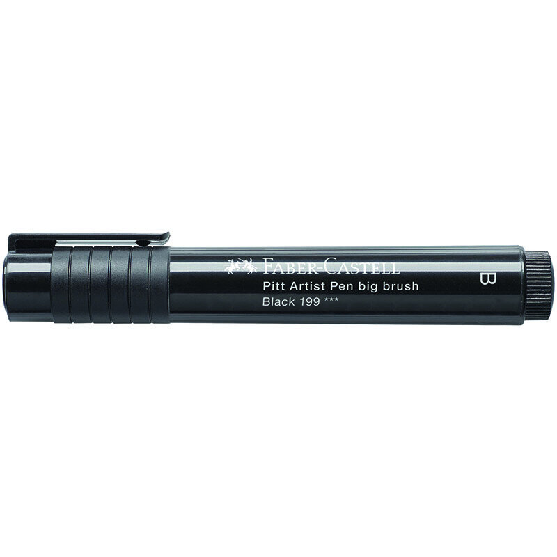 Ручка капиллярная Faber-Castell "Pitt Artist  Pen Big Brush" цвет 199 черный, 3мм, пишущий узел "кисть"