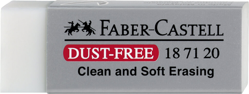 Ластик Faber-Castell "Dust Free", прямоугольный, картонный футляр, 62*21,5*11,5мм