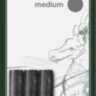 Уголь прессованный Faber-Castell "Pitt", круглый, 3шт., блистер