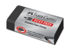 Ластик Faber-Castell "Dust-Free", прямоугольный, картонный футляр, 45*22*13мм, черный