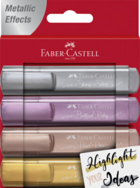 Набор текстовыделителей Faber-Castell &quot;TL 46&quot;, 4 цв, металлик, 1-5 мм, блистер