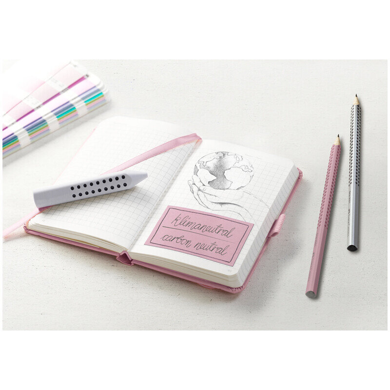 Карандаш ч/г Faber-Castell "Grip 2001" B, трехгранный, заточен., дымчато-розовый корпус