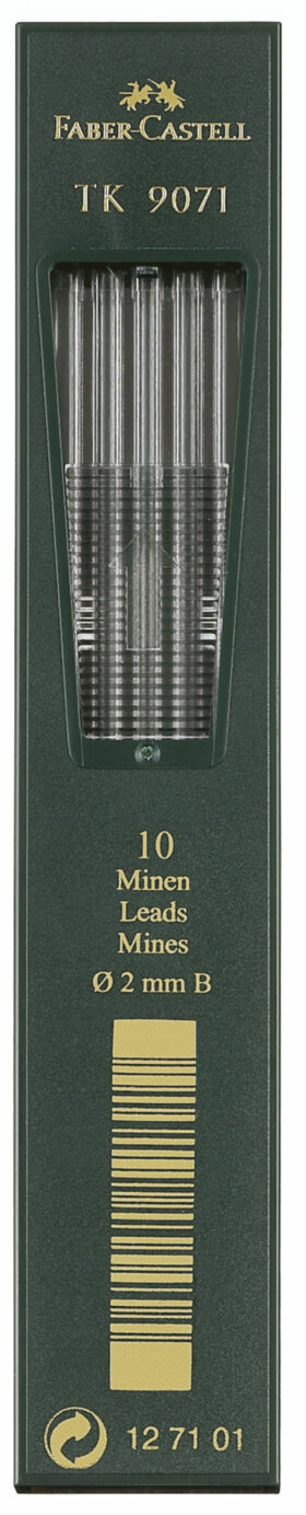 Грифели для цанговых карандашей Faber-Castell &quot;TK 9071&quot;, 10шт., 2,0мм, B