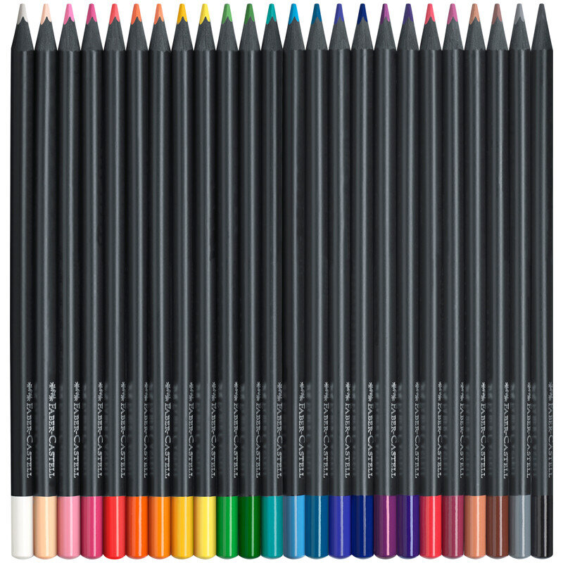 Карандаши цветные Faber-Castell "Black Edition", 24цв., трехгран., черное дерево, заточен., картон.