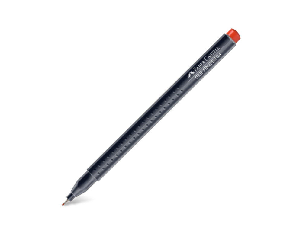 Ручка капиллярная Faber-Castell "Grip Finepen" оранжевая, 0,4мм, трехгранная