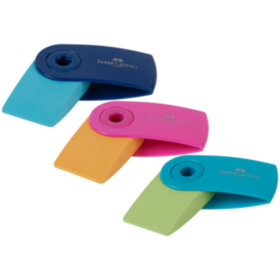Ластик Faber-Castell "Sleeve Mini", прямоуг., 54*25*13мм, пласт футляр, ассорти (тренд цвета)