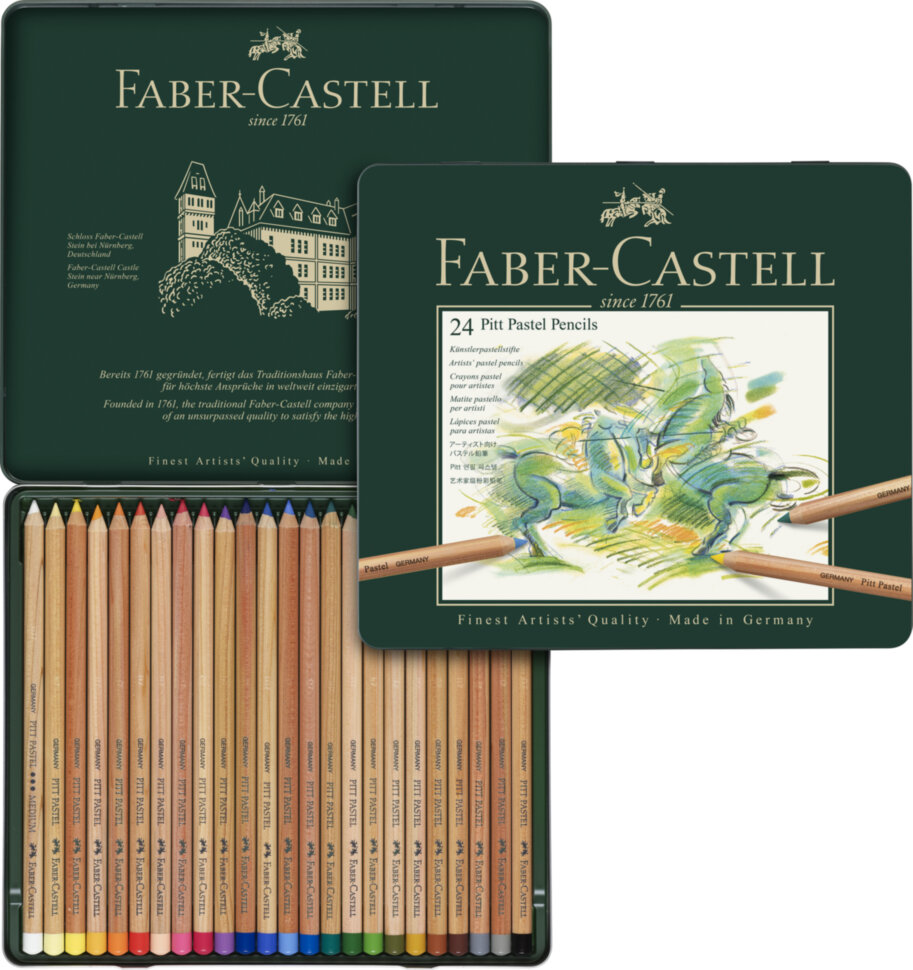 Пастельные карандаши Faber-Castell "Pitt Pastel" 24цв., метал. коробка