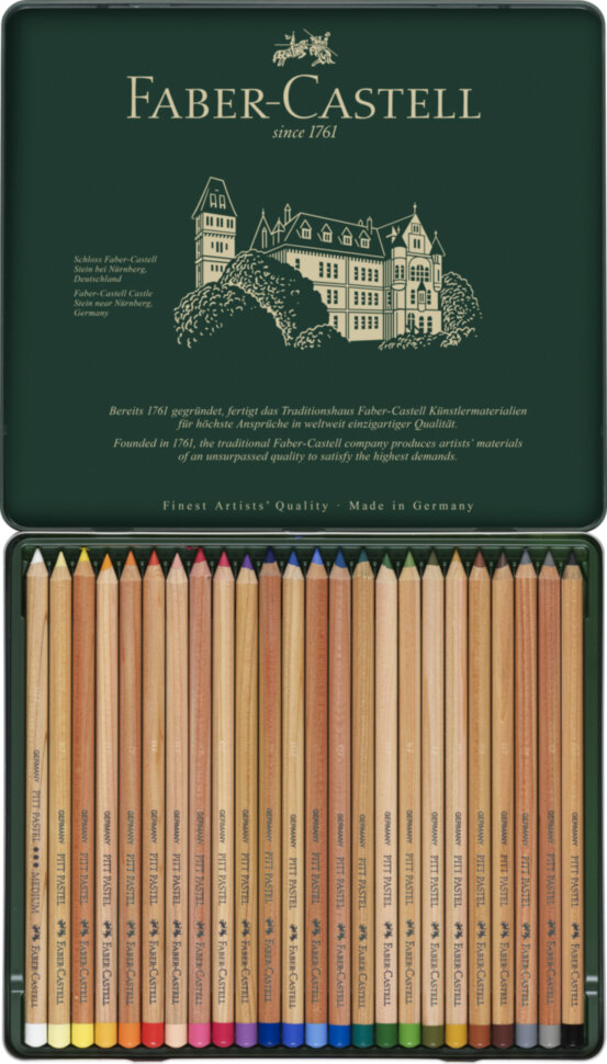 Пастельные карандаши Faber-Castell "Pitt Pastel" 24цв., метал. коробка
