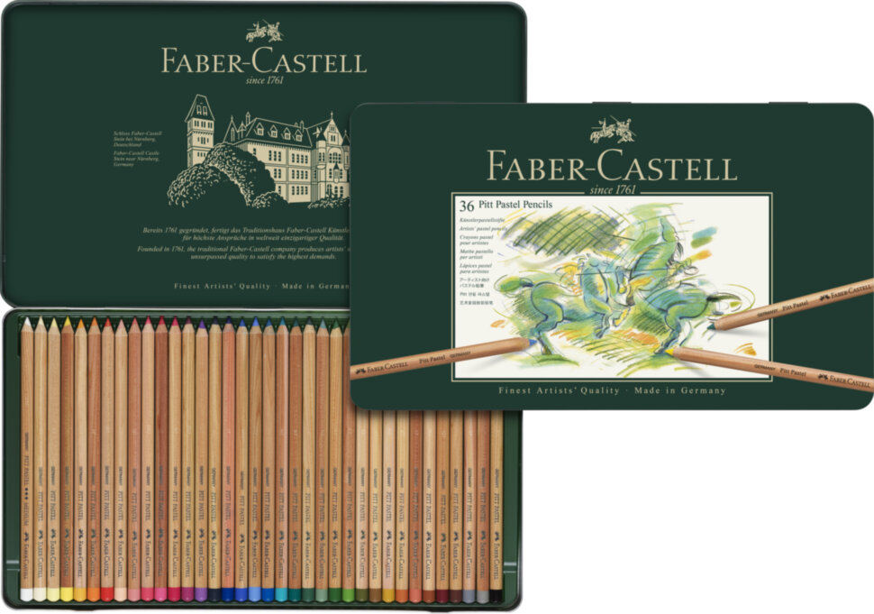 Пастельные карандаши Faber-Castell "Pitt Pastel" 36цв., метал. коробка