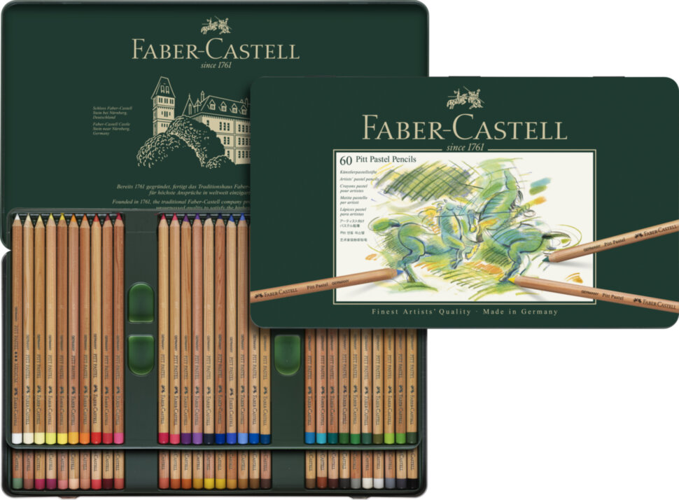 Пастельные карандаши Faber-Castell "Pitt Pastel" 60цв., метал. коробка