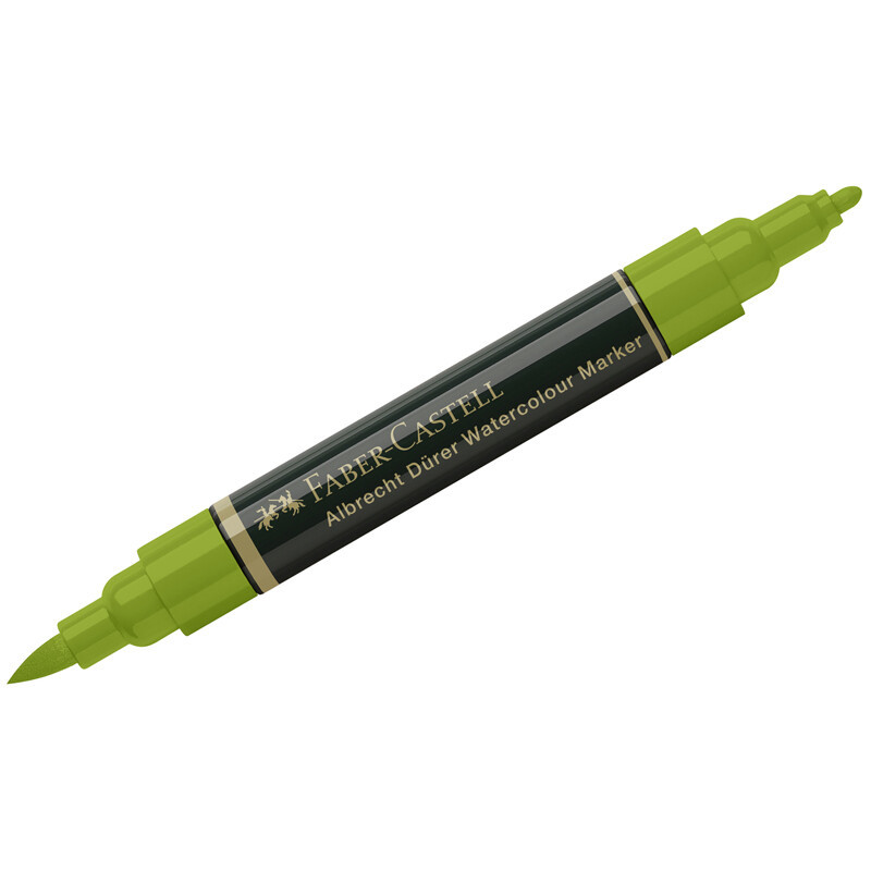 Маркер акварельный пигментированный Faber-Castell "Albrecht D?rer", цвет 170 майская зелень, двухстор., кистев./пулевид.