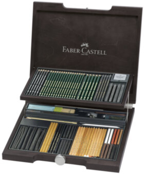 Набор художественных изделий Faber-Castell &quot;Pitt Monochrome&quot;, 85 предметов, дерев. кор.