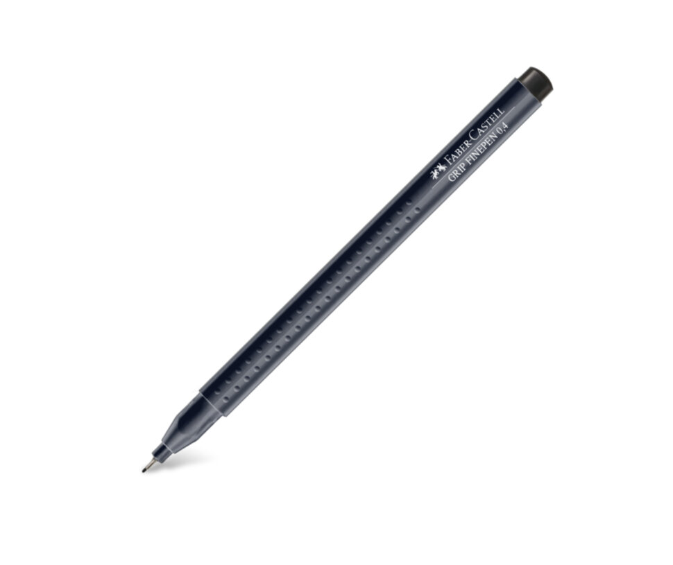 Ручка капиллярная Faber-Castell "Grip Finepen" черная, 0,4мм, трехгранная