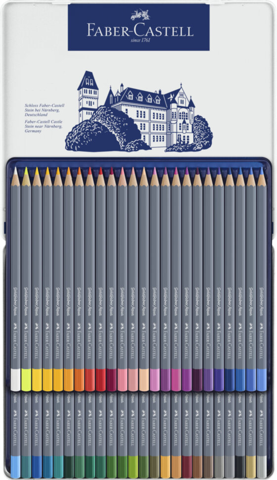 Карандаши акварельные художественные Faber-Castell "Goldfaber Aqua", 48цв, метал. коробка