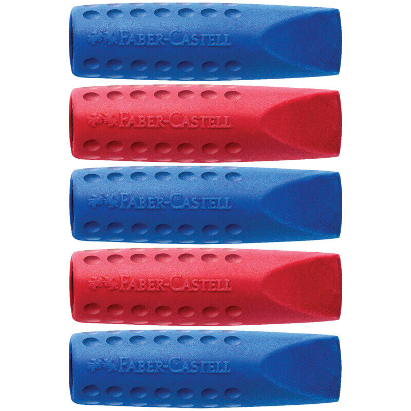 Набор ластиков-колпачков Faber-Castell "Grip 2001" 5шт., трехгранный, 90*15*15мм, блистер